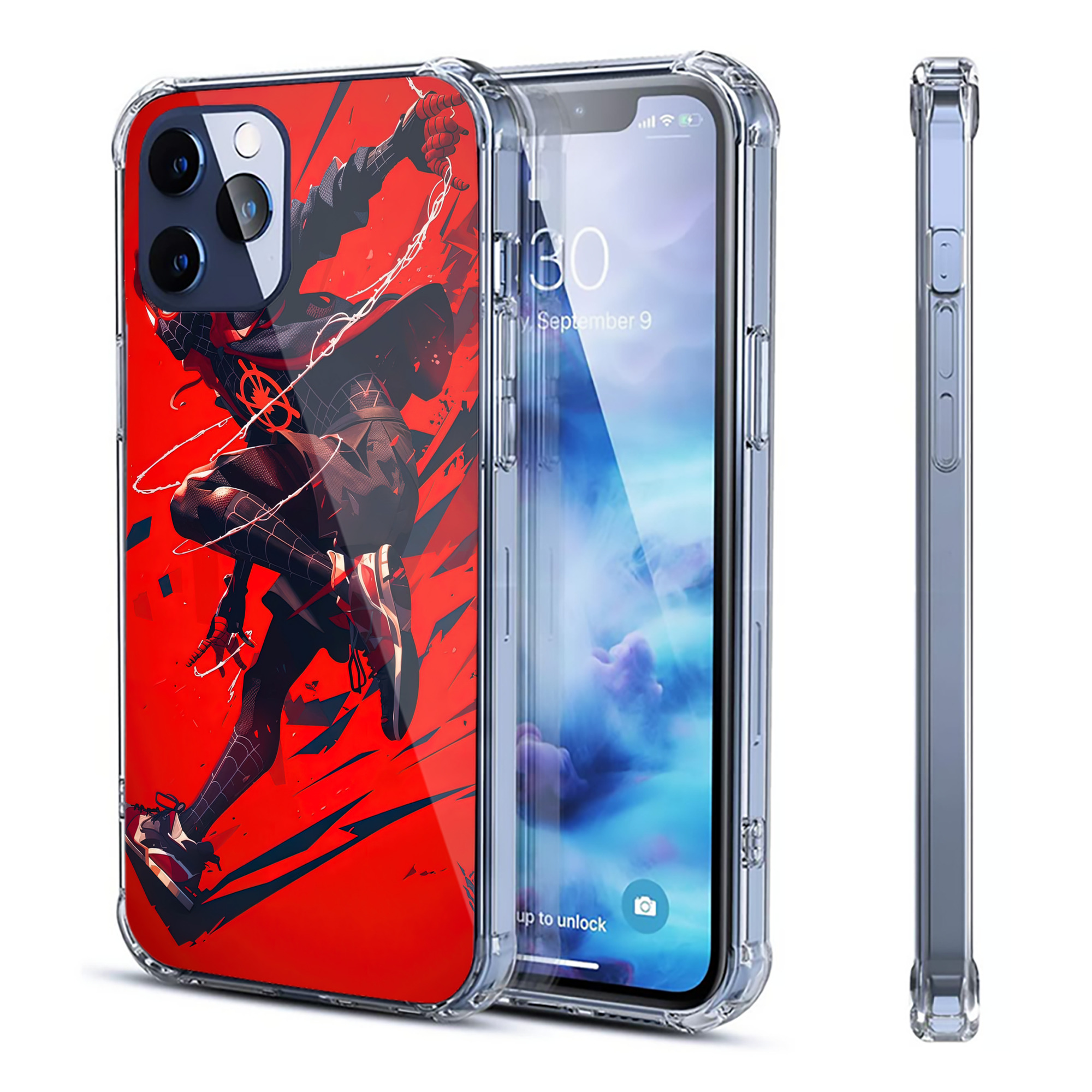 （画像用） Spider Man スパイダーマン 【iPhone 12シリーズ対応】透明スマホケース（クリアソフトケース）